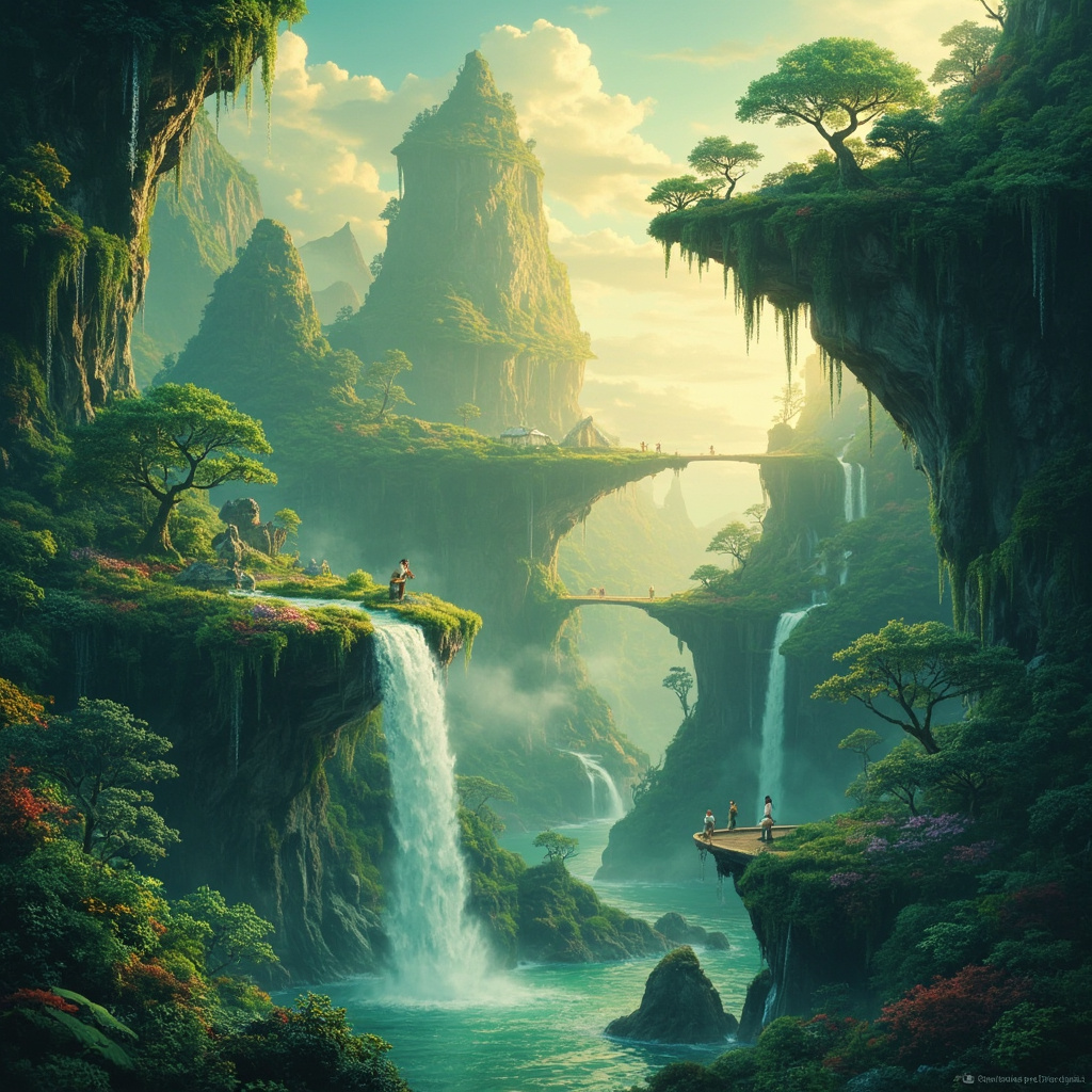 🏝️ 悬浮岛屿 · 瀑布